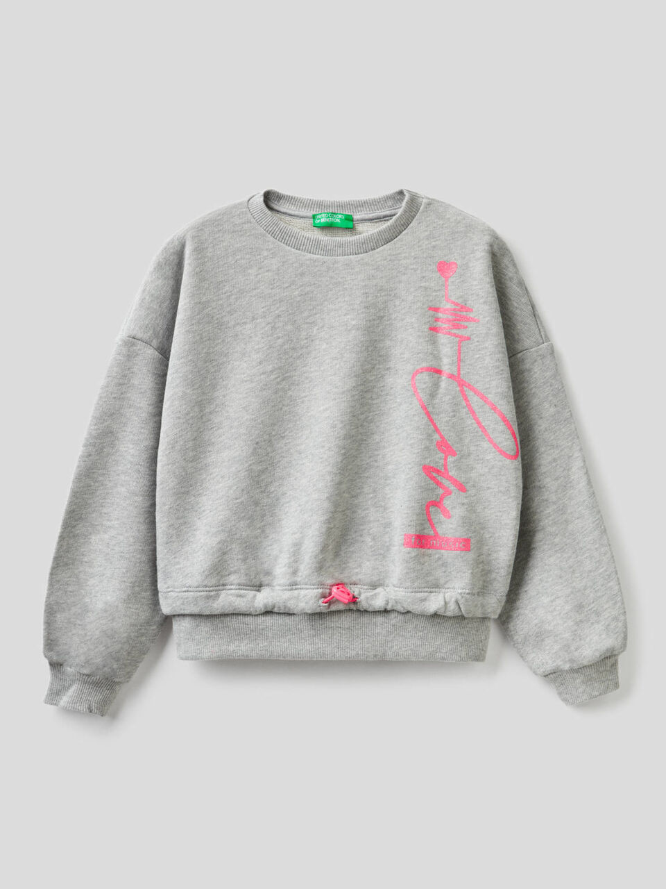 Sudadera cropped con estampado de glitter image number 1