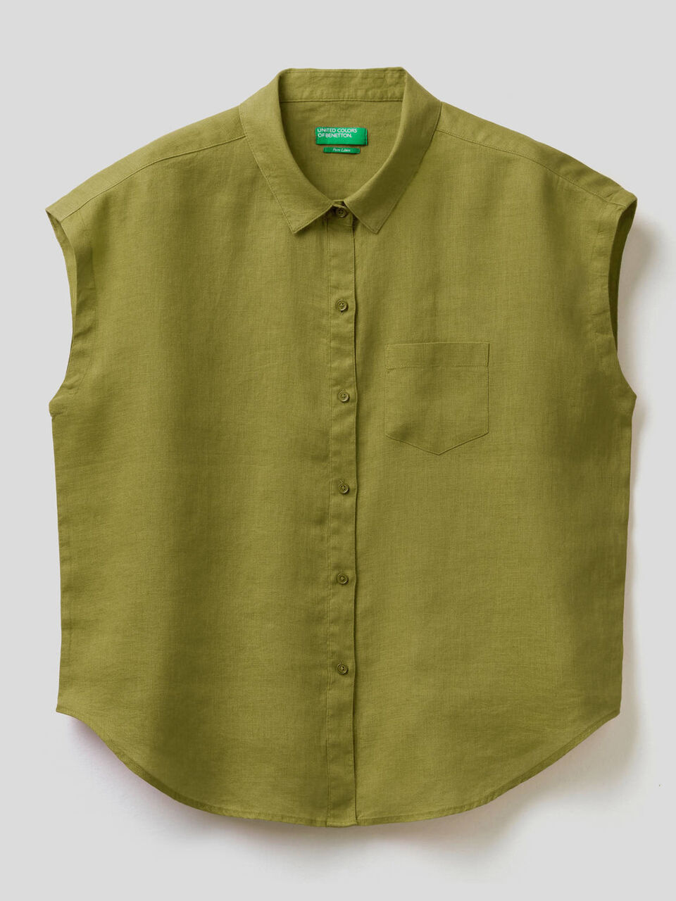 Camisón de 100% lino de manga corta image number 1