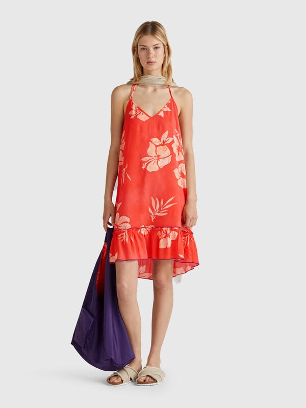 Vestido con estampado de flores Mujer