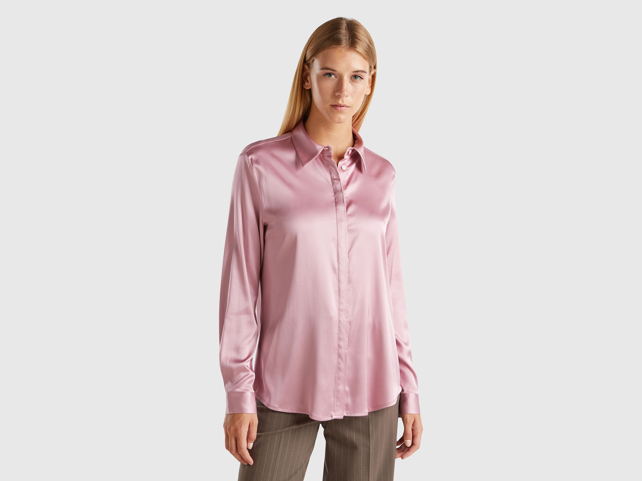 Camisa raso blanca mujer deals