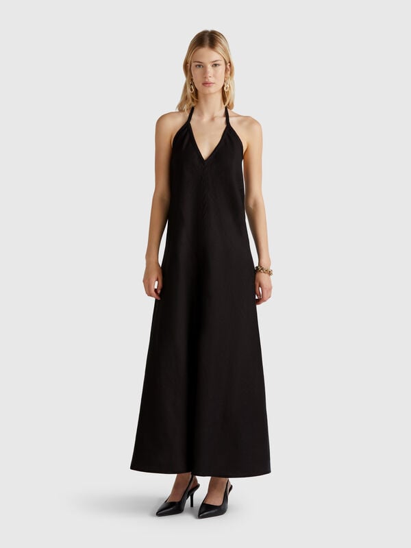 Vestido largo de puro lino Mujer