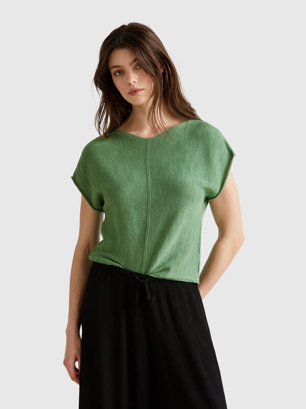 Jersey de algodón y lino Mujer