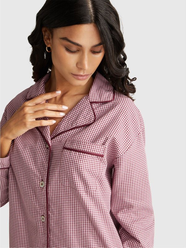 Chaqueta de pijama a cuadros Mujer