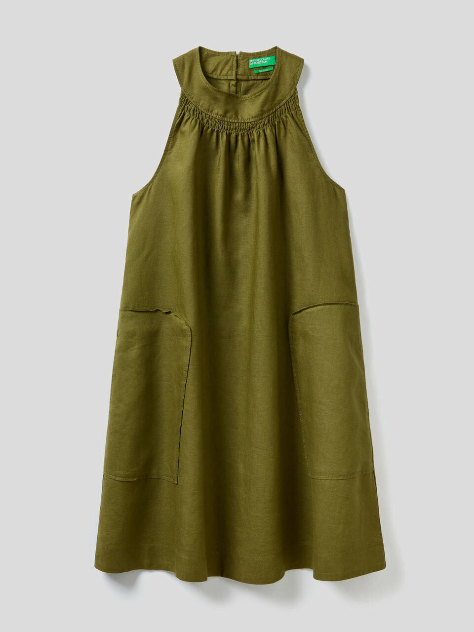 Vestido corto de 100% lino image number null