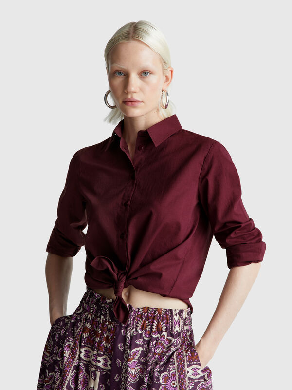 Camisa de corte regular en algodón ligero Mujer