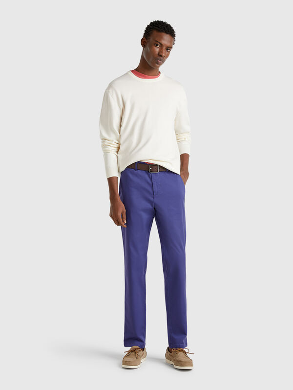 Chinos slim fit de algodón elástico Hombre