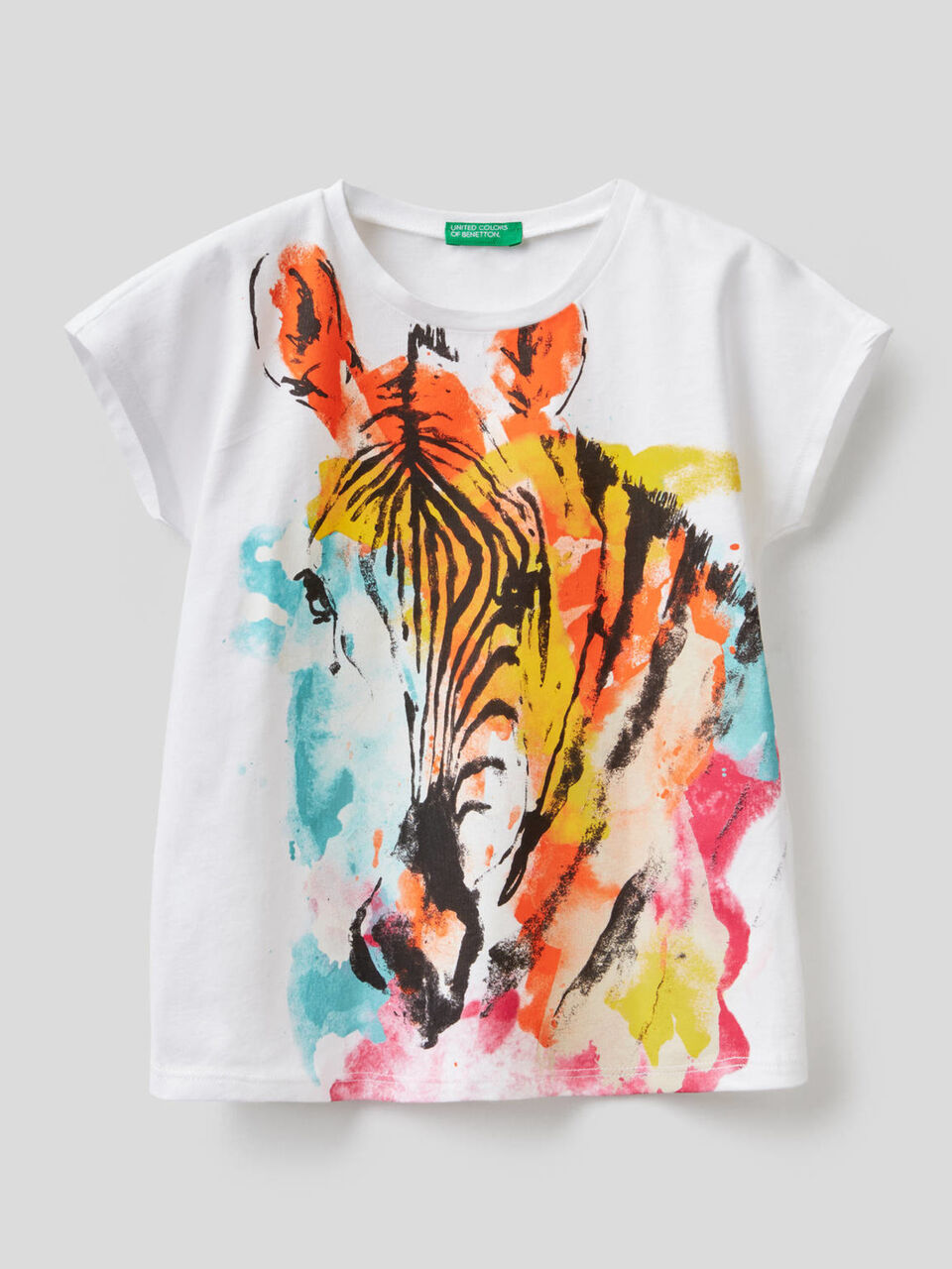 Camiseta con estampado de cebra multicolor image number 1
