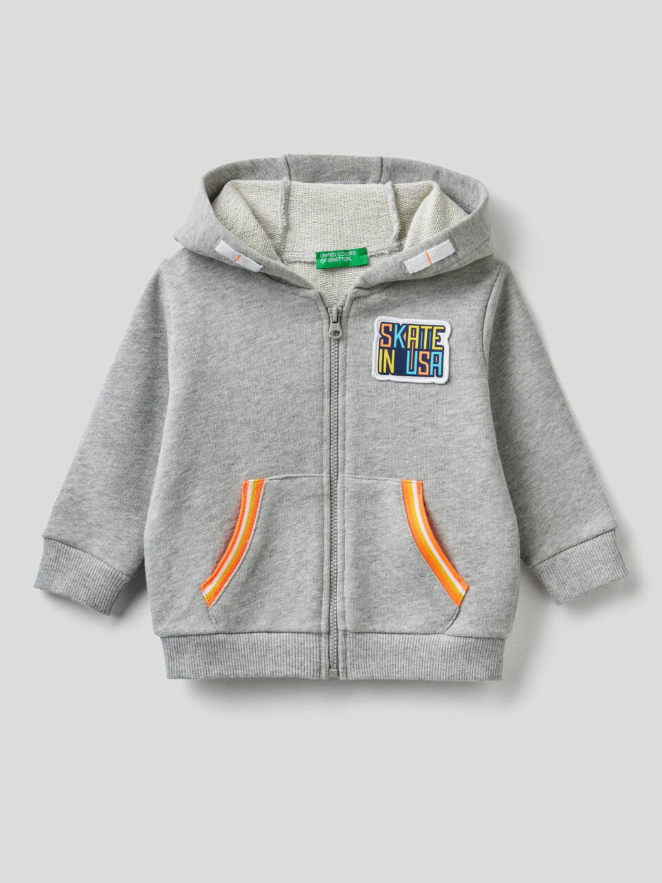 Sudadera de 100% algodón con cremallera y capucha image number 1