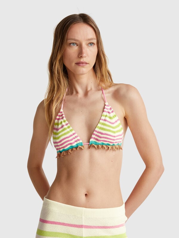 Triángulo de playa de encaje de crochet Mujer