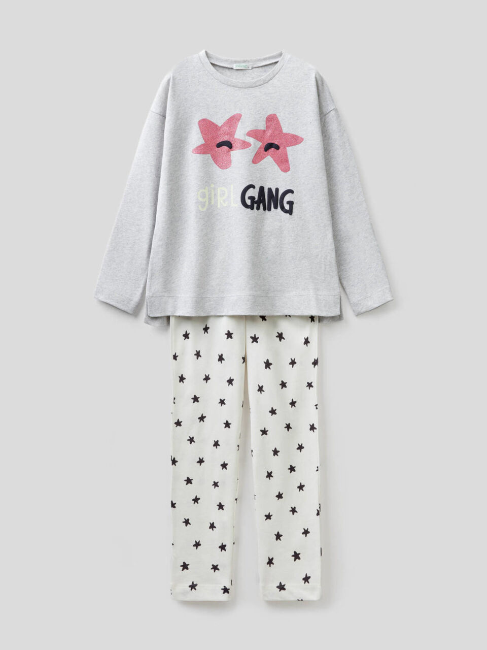 Pijama de 100 % algodón con estampado de glitter image number 1