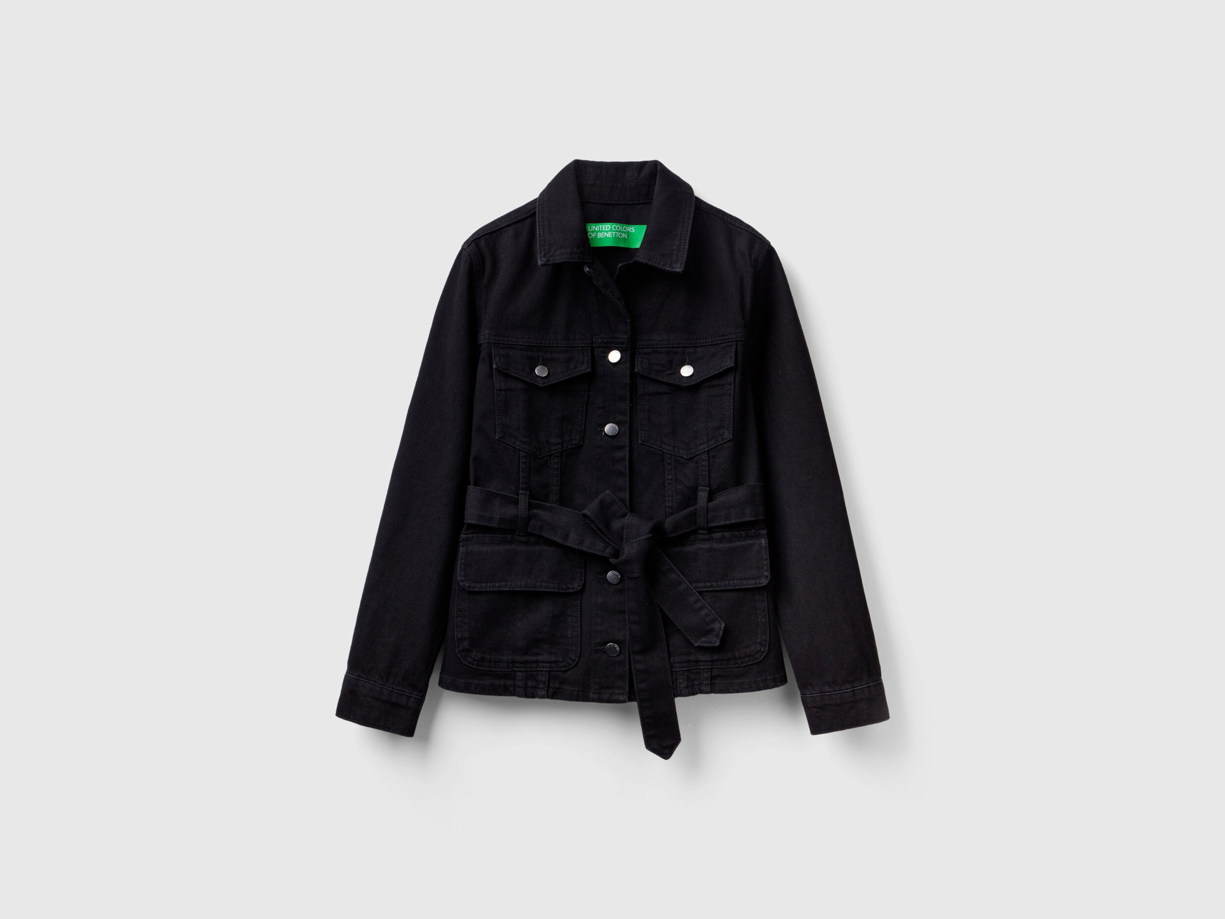 Chaqueta tejana negra mujer discount