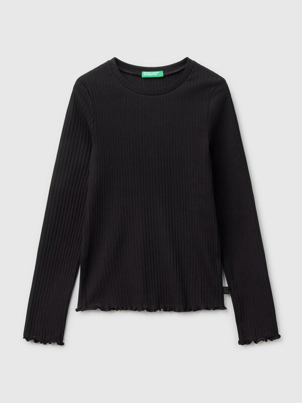 Camiseta slim fit de algodón elástico Niña