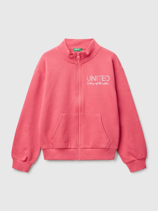 Sudadera con cremallera y cuello alto Niña