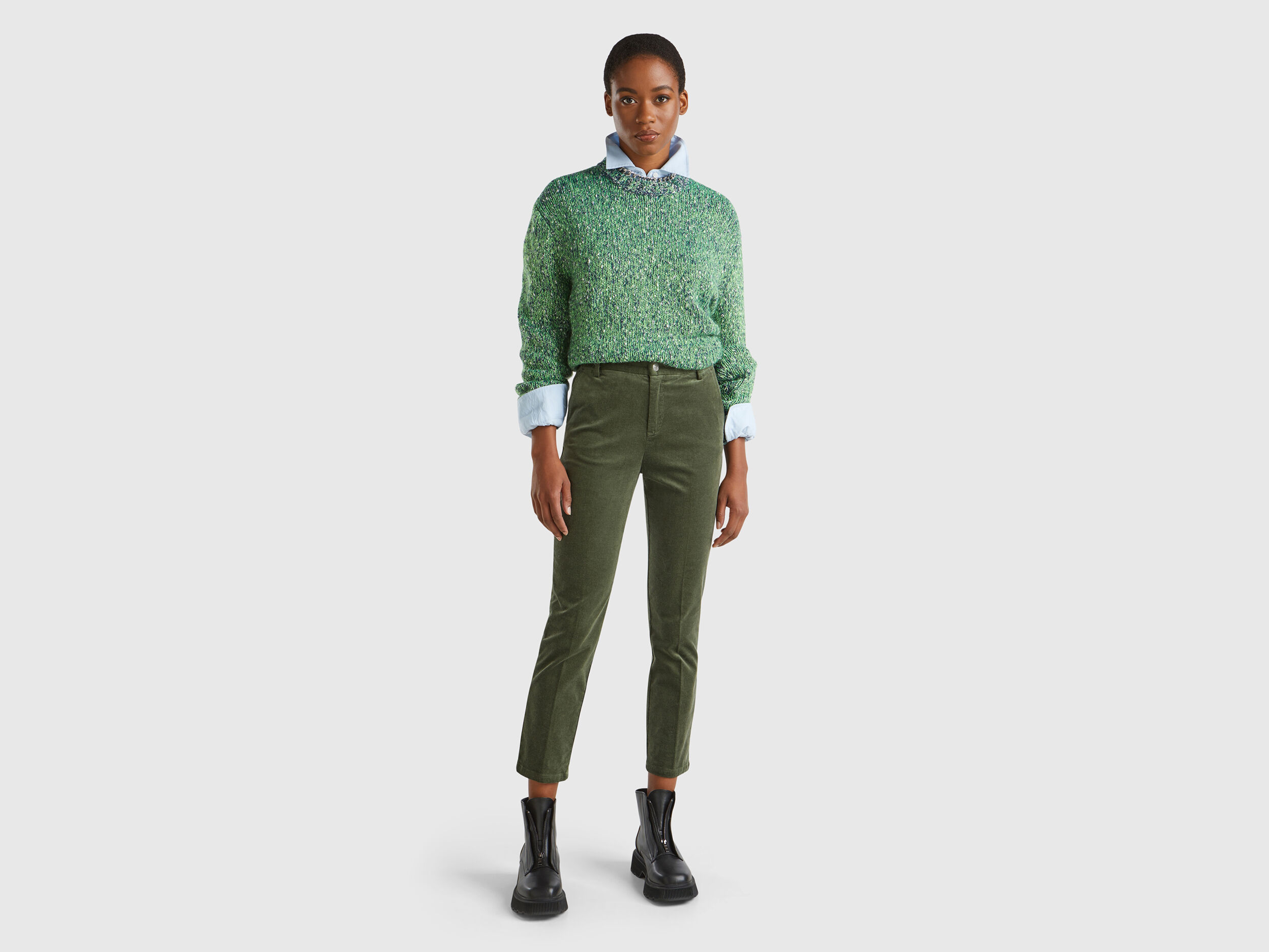 Pantalones de Mujer Chino Regular Slim Anchos
