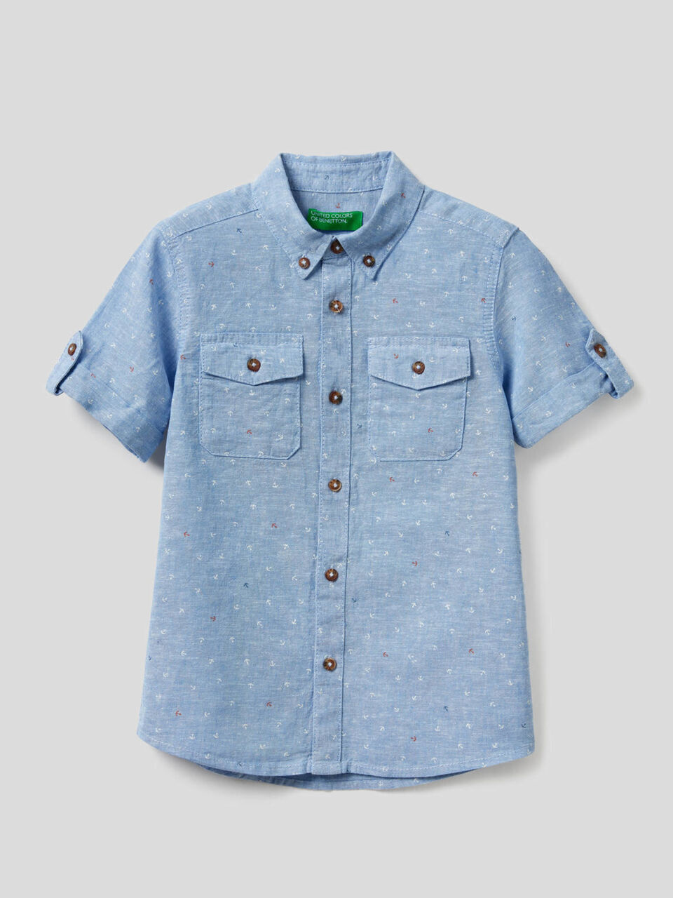 Camisa deportiva confeccionada en mezcla de algodón y lino image number 1