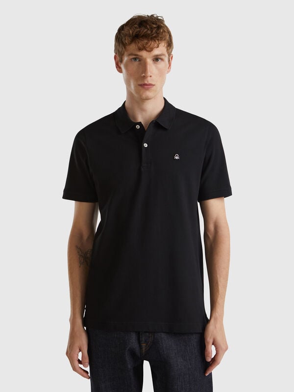 Polo negro slim fit Hombre