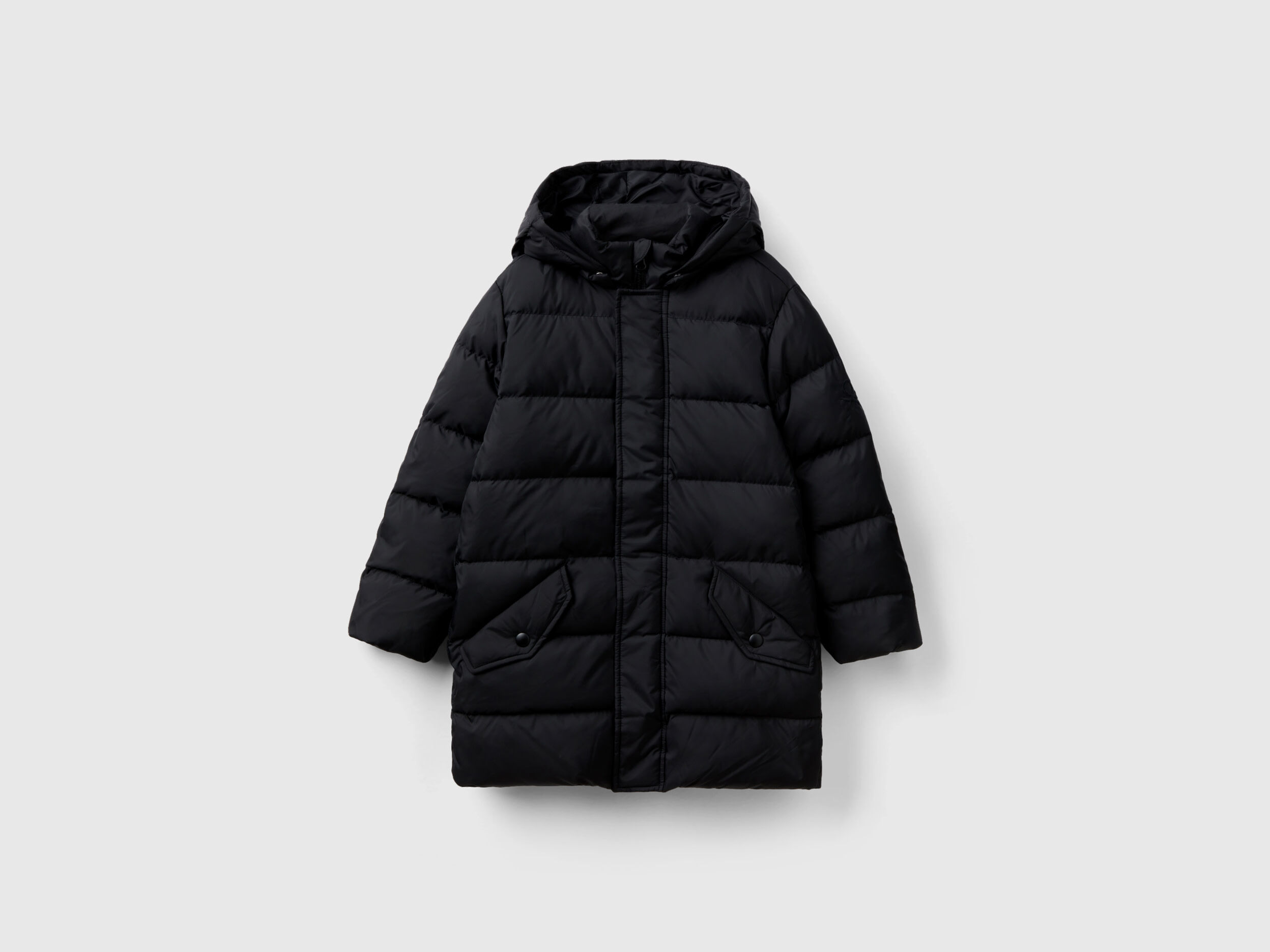 Plumifero con capucha desmontable Negro Benetton