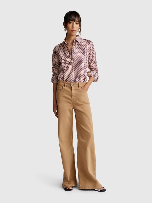 Camisa estampada en algodón ligero Mujer