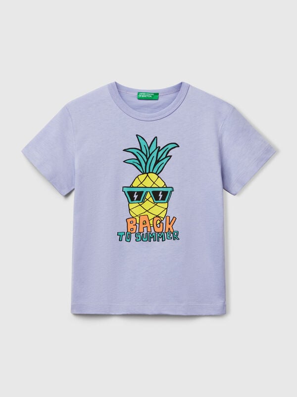 Camiseta de algodón orgánico con estampado Niño