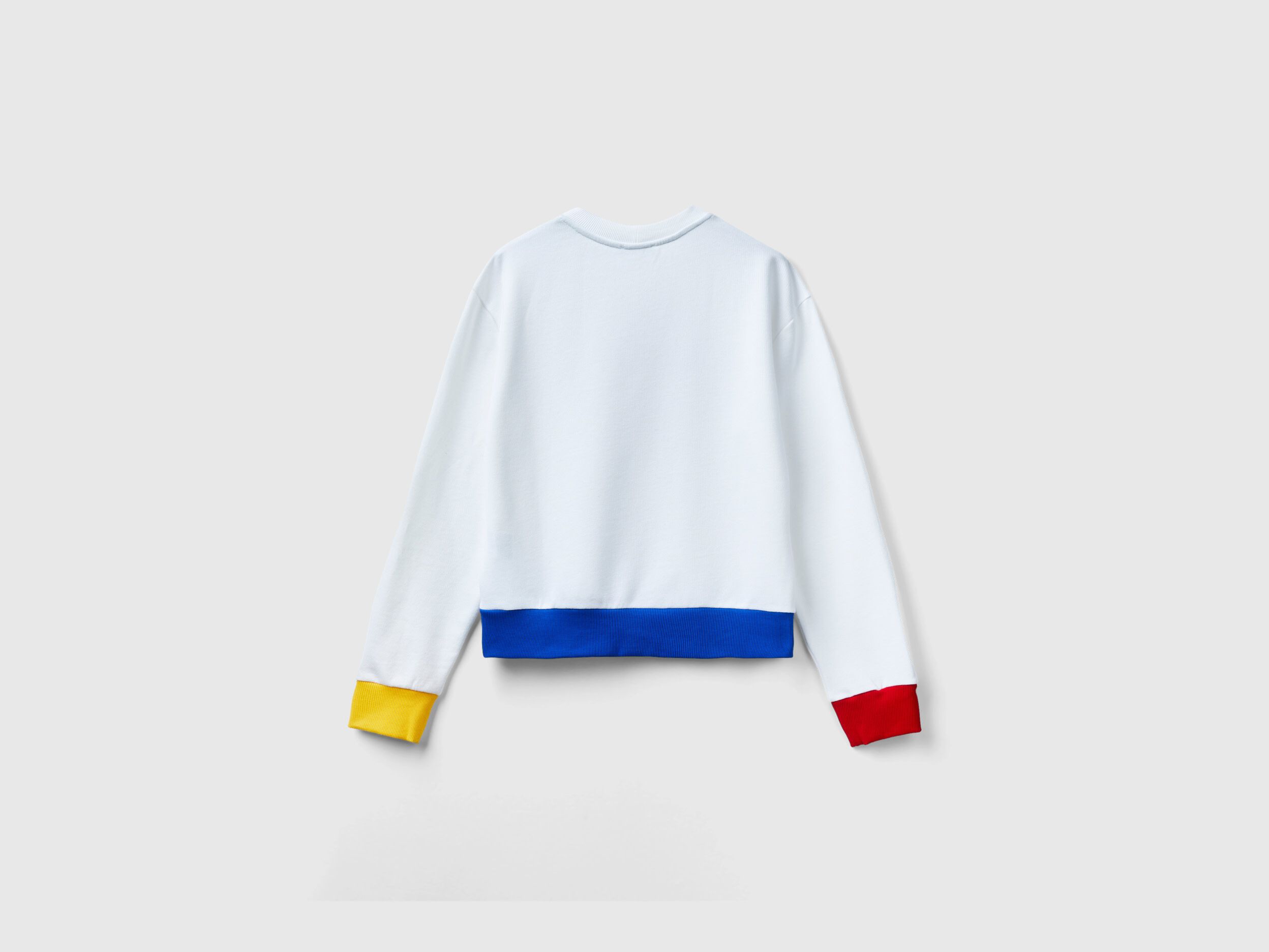 Sudadera cerrada con estampado de logotipo Blanco Benetton