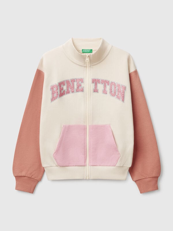 Sudadera con cremallera y cuello alto Niña
