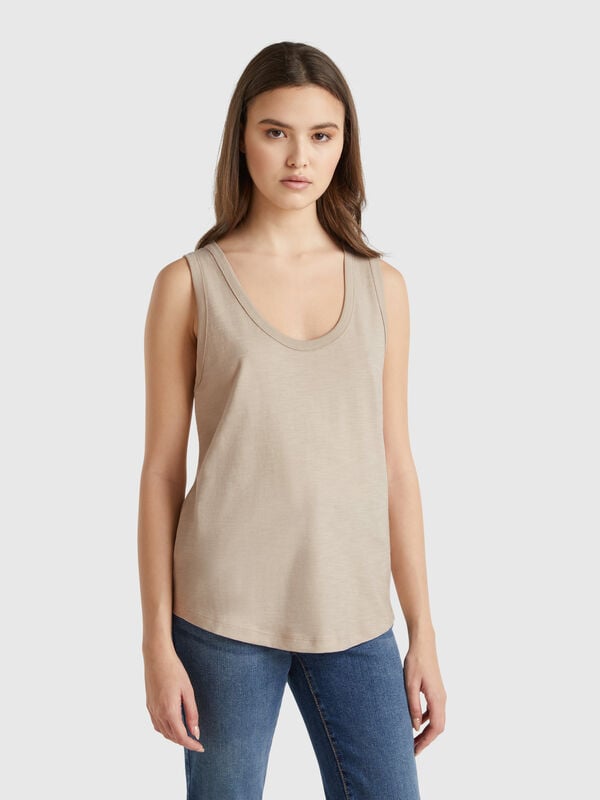 Camiseta sin mangas de algodón ligero Mujer