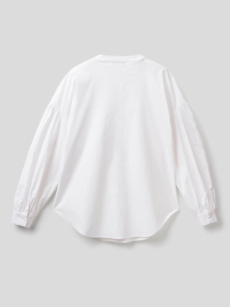 Blusa de algodón elástico con mangas abullonadas image number 2