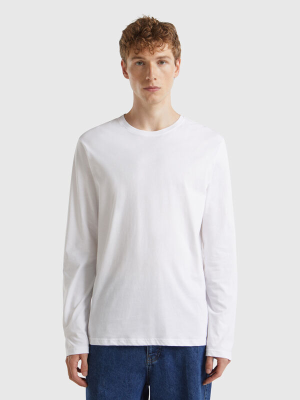 Camiseta de manga larga de algodón puro Hombre