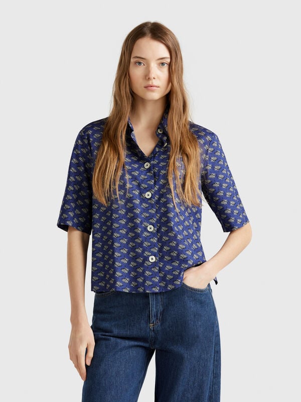 Camisa estampada de algodón ligero Mujer