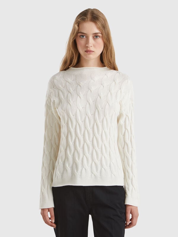 Jersey de cachemir mixto con ochos Mujer