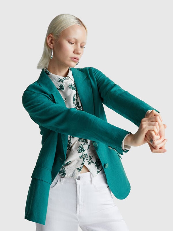 Blazer de lino puro Mujer