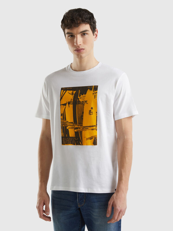 Camiseta de algodón orgánico con estampado Hombre