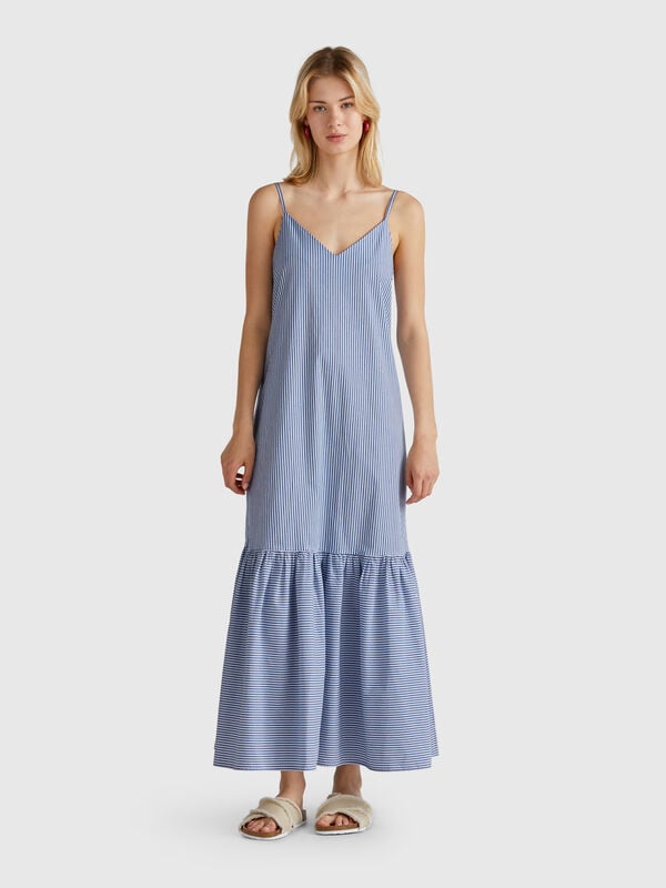 Vestido largo a rayas Mujer