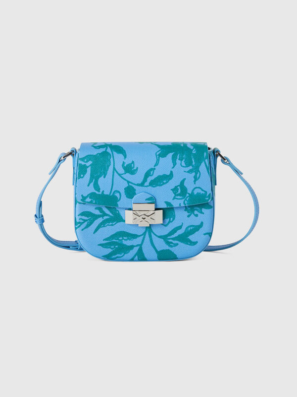Bolso azul claro con estampado floral Mujer