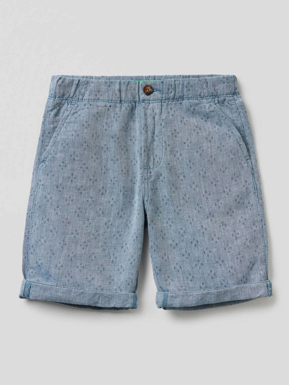 Bermudas en mezcla de algodón y lino image number 1