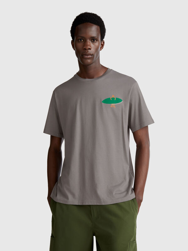 Camiseta con estampado de algodón orgánico Hombre