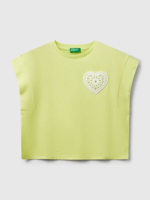 Camiseta con parche de macramé Niña