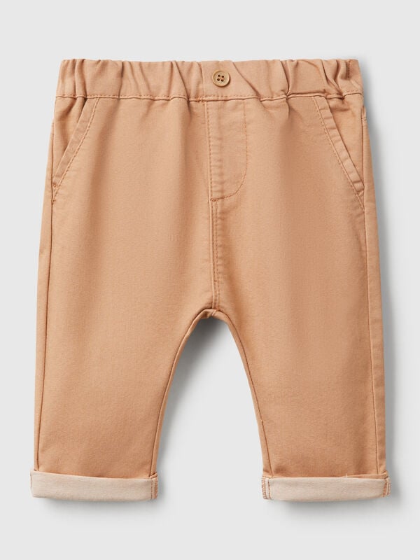 Pantalón de mezcla de algodón elástico Recién nacidos