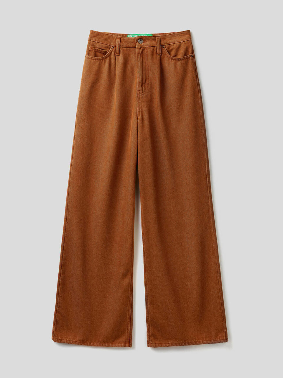 Pantalones de pierna ancha en tejido natural image number 1