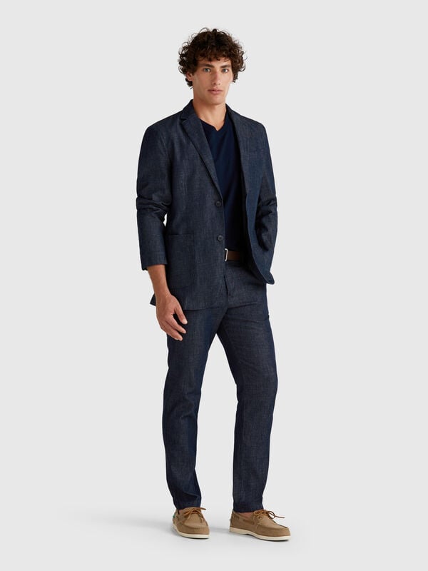 Pantalón chino slim fit de cambray Hombre