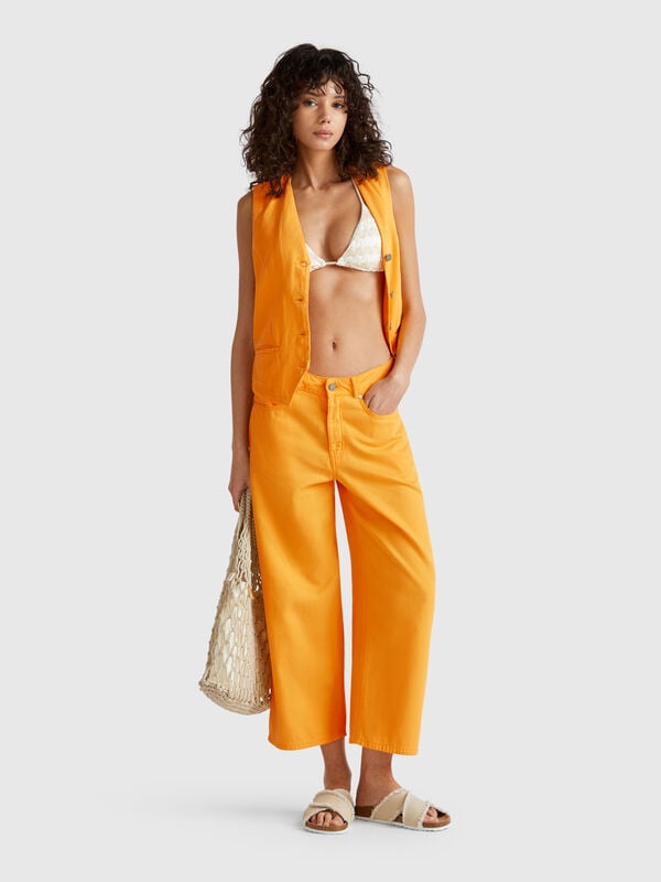 Pantalón amarillo cinco bolsillos Mujer