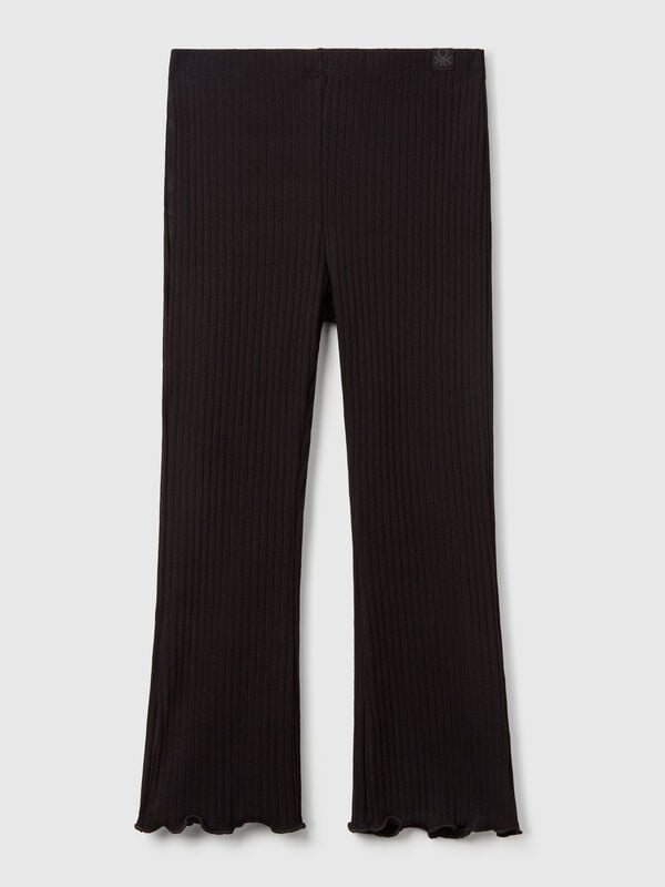 Leggings acampanados de algodón elástico Niña