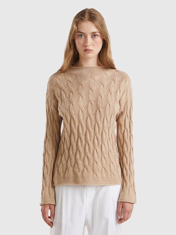 Jersey de cachemir mixto con ochos Mujer