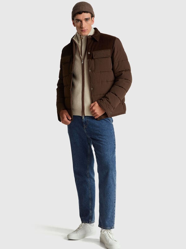 Chaqueta de terciopelo y nailon Hombre