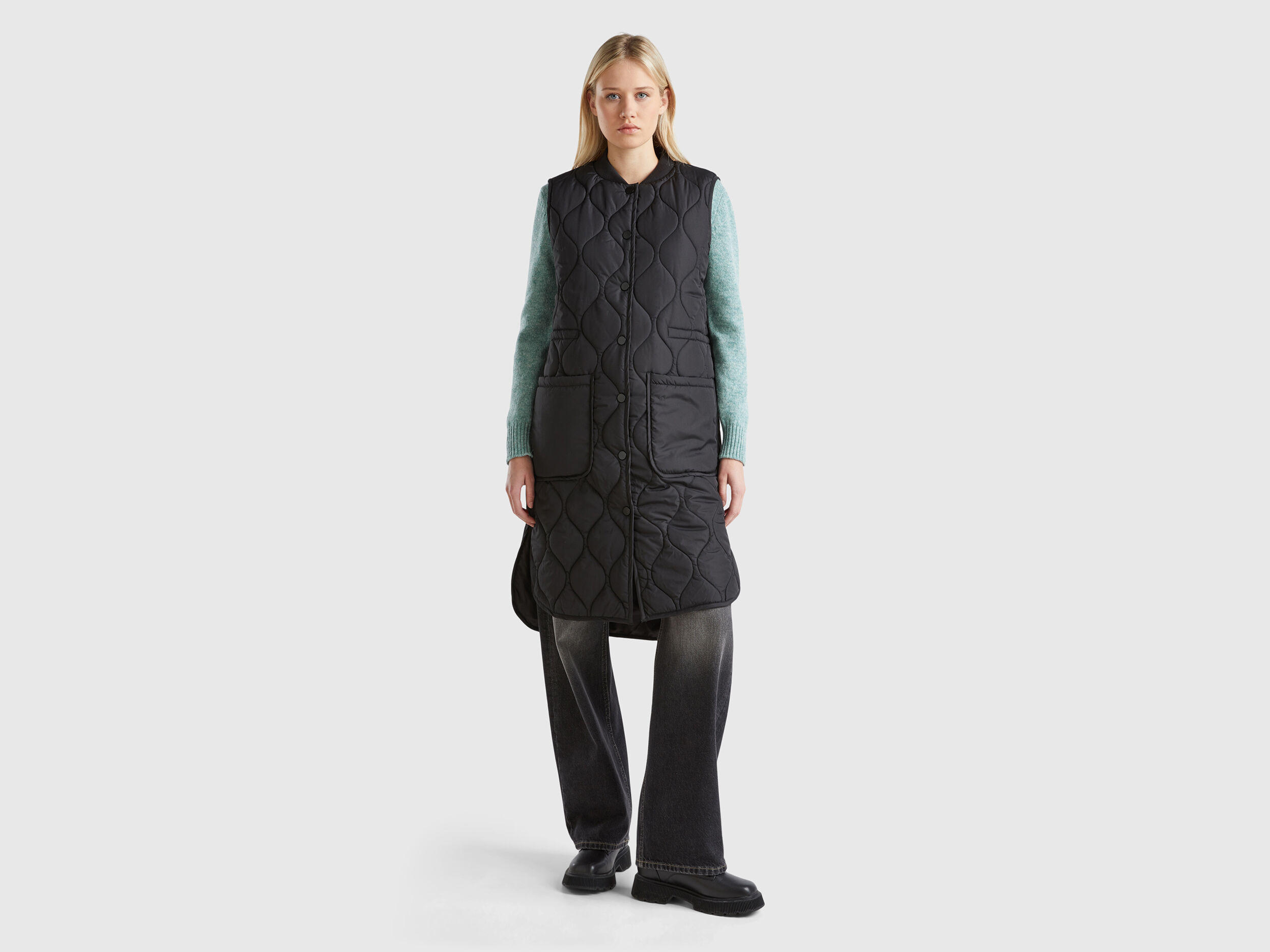 Chaleco plumifero largo mujer on sale