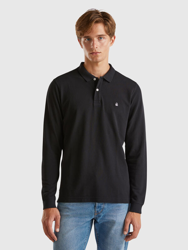 Polo de manga larga de algodón  Hombre