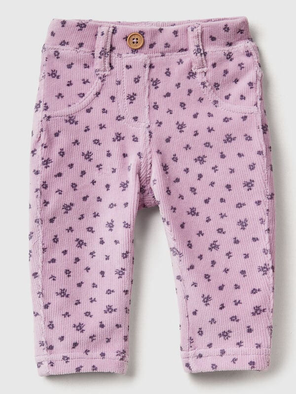Pantalón de chenilla con estampado estampado Recién nacidos