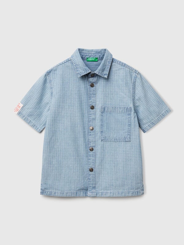 Camisa de cuadros de puro algodón Niño