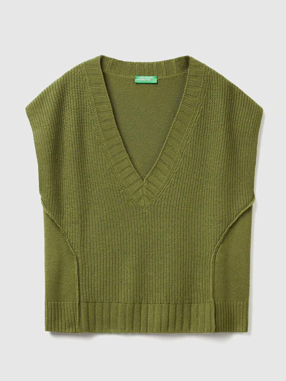 S/L V NECK SWEATER Mujer image number 1