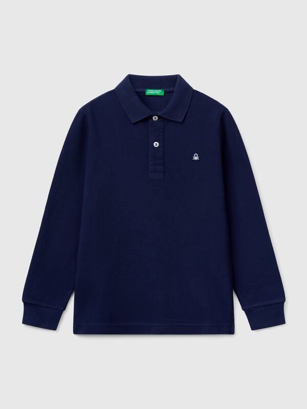 Polo de algodón de manga larga Niño